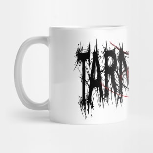 Tarnished black metal font Mug